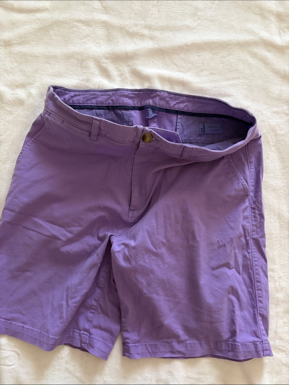 Johnnie-O Purple Cotton Chino Shorts